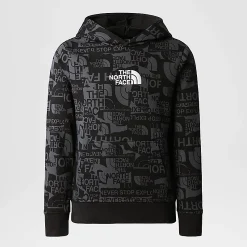 Sweat The North Face Junior Drew Peak Light P/O Hoodie TNF Black TNF Brand Proud Print