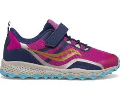 Chaussure Saucony Peregrine 12 Shield A/C Sneaker Navy Pink Turquoise -Rossignol Soldes SK166102 3 1