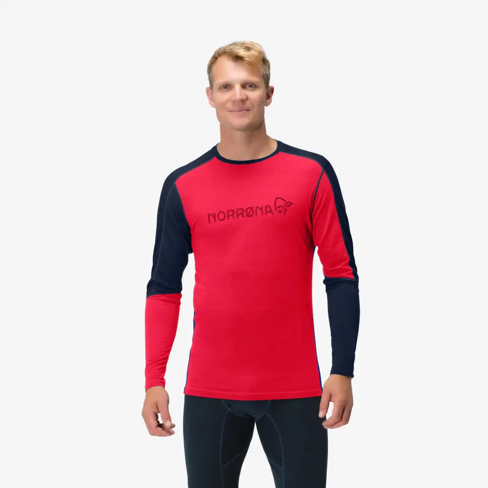 Haut Norrona Equaliser Merino Round Neck True Red Olympian 3 Haut Norrona Equaliser Merino Round Neck True Red Olympian